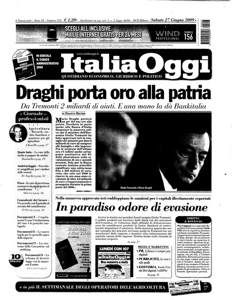 Italia oggi : quotidiano di economia finanza e politica